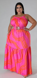 Pink and orange dress (belt not included)